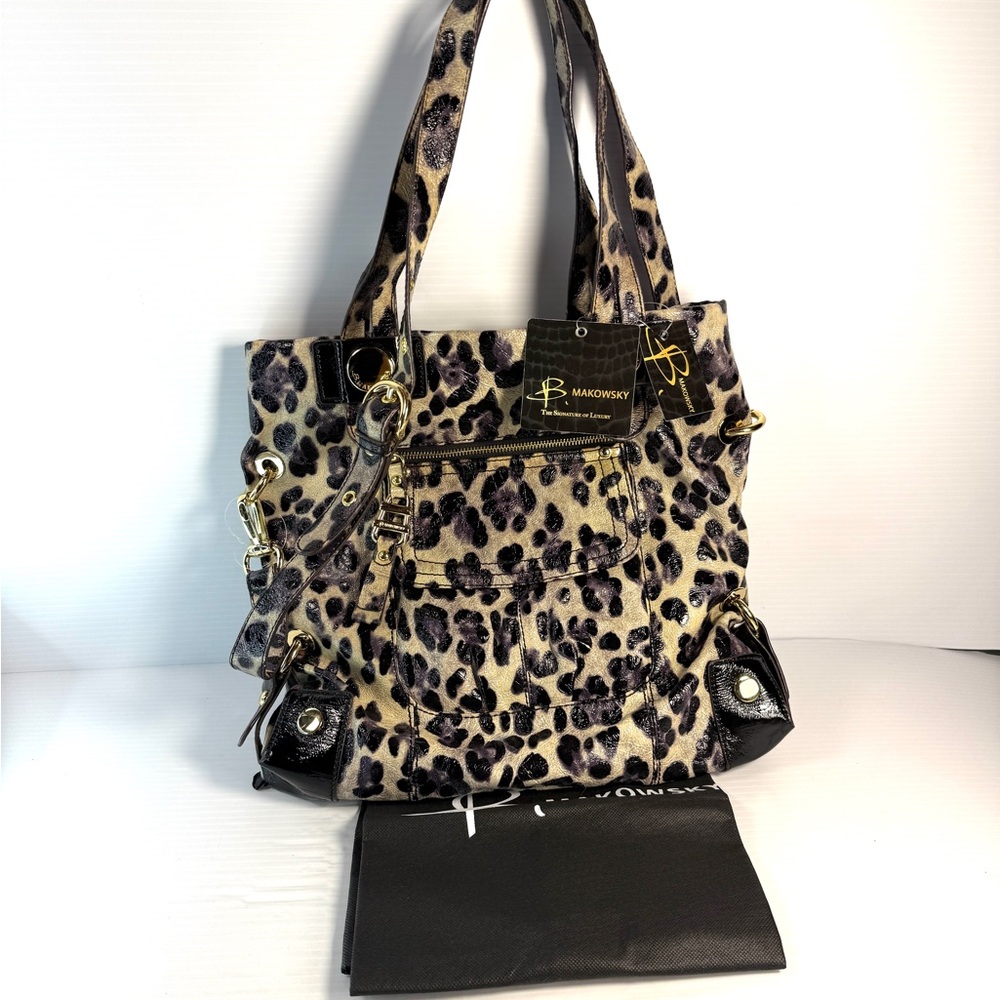 B. Makowsky Leopard Print Shoulder Bag